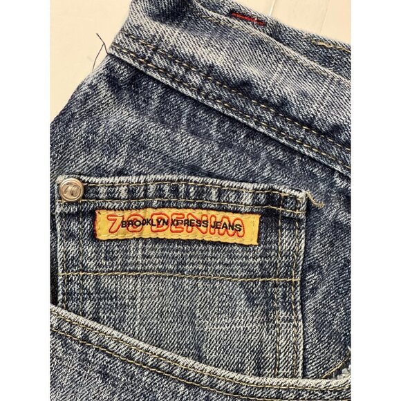 BROOKLYN EXPRESS 70 Denim Men's‎ Distressed Carpenter Shorts 36 Waist Pockets - Picture 8 of 12